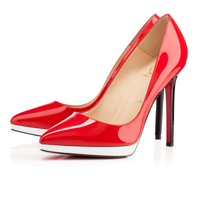 Christian Louboutin 12cm Mul En Cuir Verni De Couleur Basses Eaux Definit